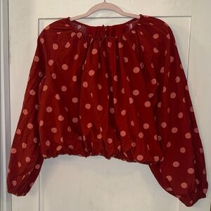 Maeve Polka Dot Red Women's Top
